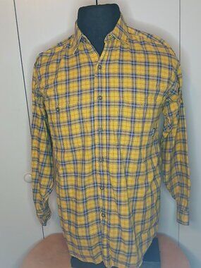 Patagonia Men's Yellow Medium Plaid Cotton Shirt (0846J3)